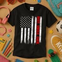 Best Uncle Ever Usa Flag Fathers Day Firefighter Red Line Kids T-Shirt thumb 3