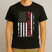 Best Uncle Ever Usa Flag Funny Uncle T-Shirt thumb 3