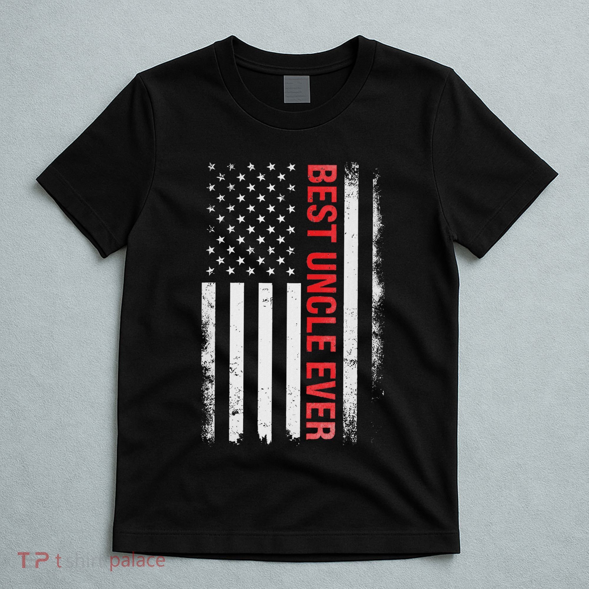 Best Uncle Ever Usa Flag Funny Uncle T-Shirt