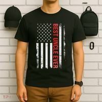 Best Uncle Ever Usa Flag Funny Uncle T-Shirt thumb 6