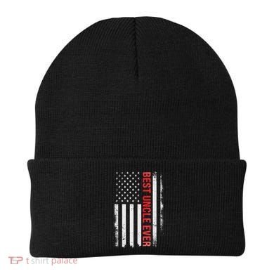 Best Uncle Ever Usa Flag Funny Uncle Beanie