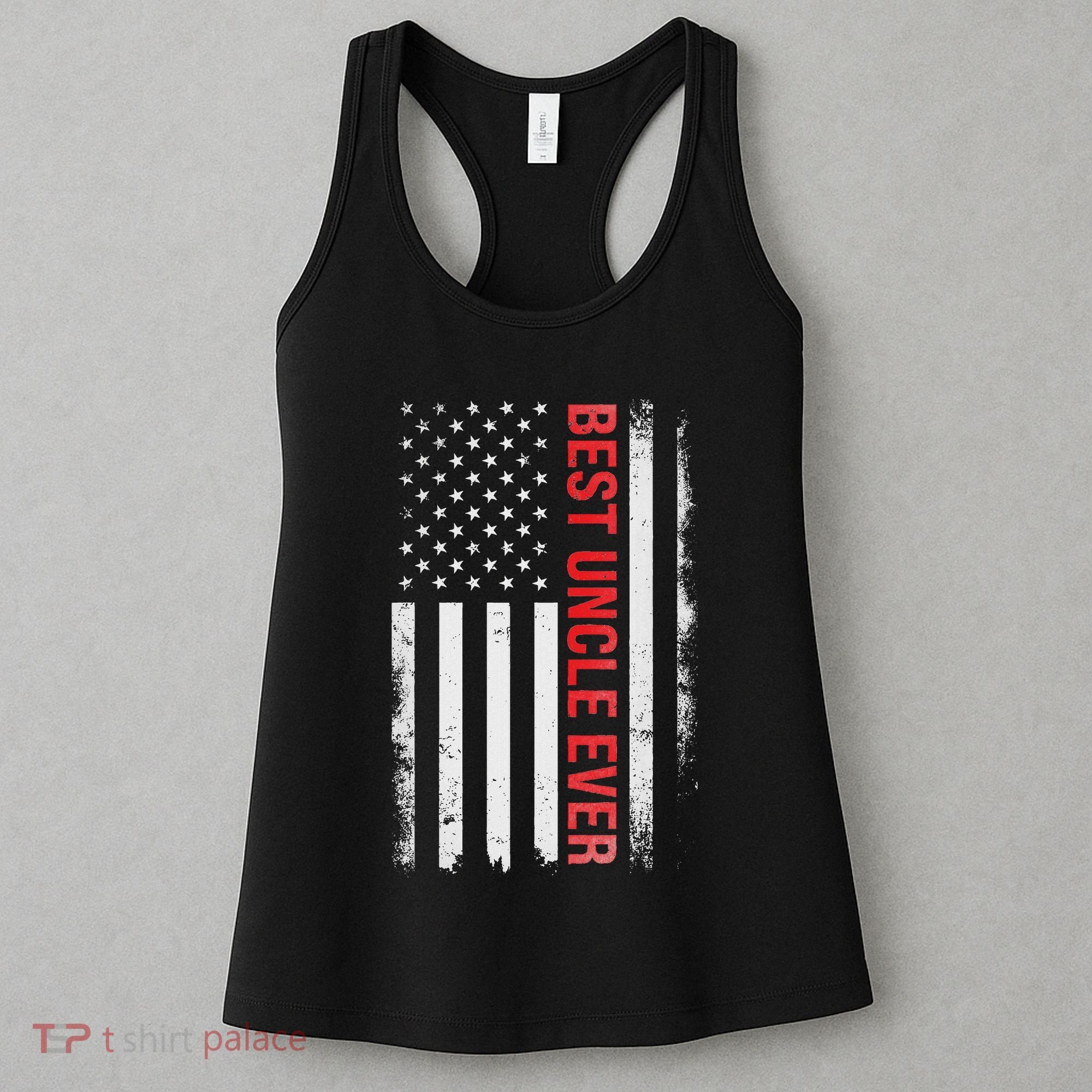 Best Uncle Ever Usa Flag Funny Uncle Women's Tank Top