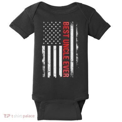 Best Uncle Ever Usa Flag Funny Uncle Baby Bodysuit