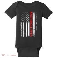 Best Uncle Ever Usa Flag Funny Uncle Baby Bodysuit thumb 0