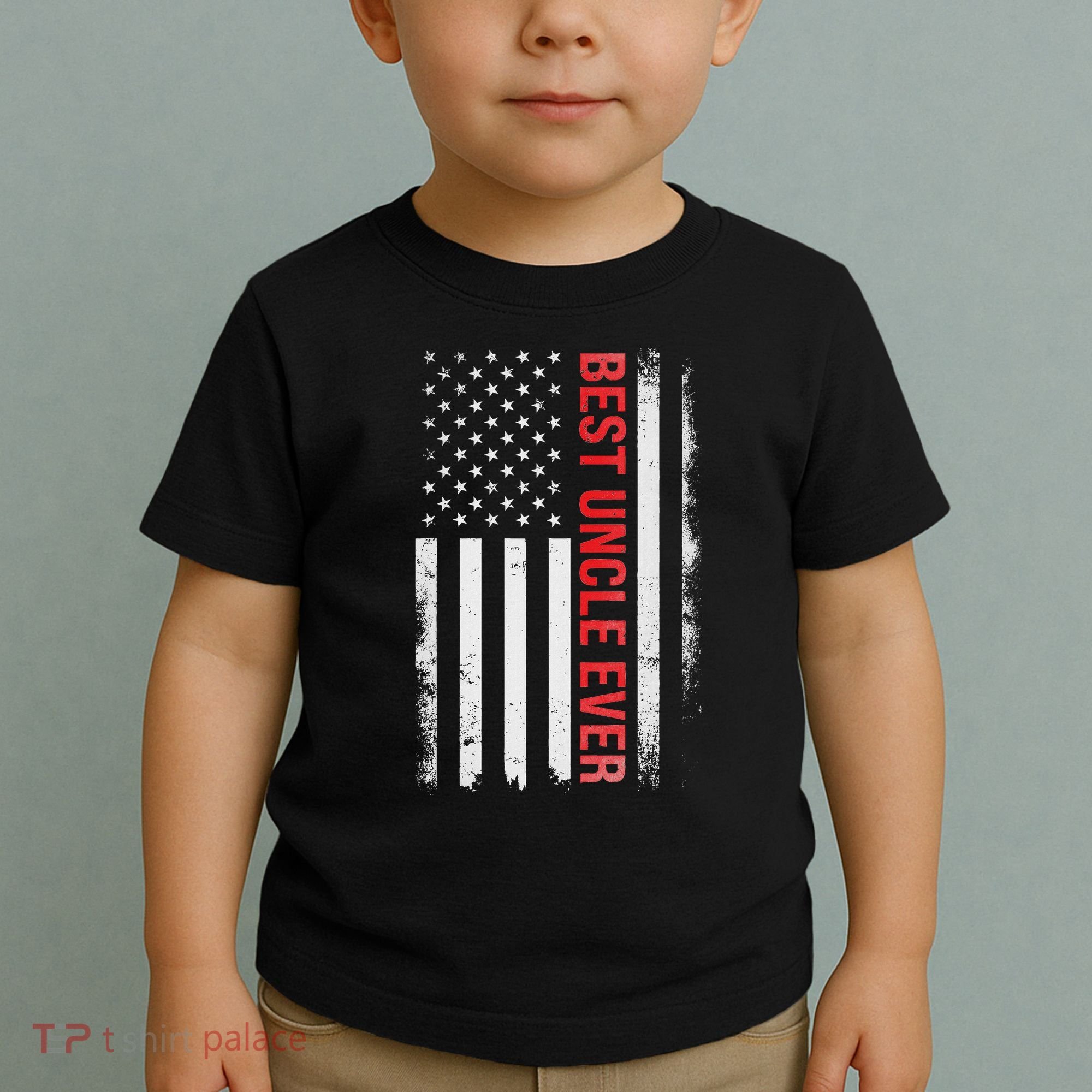 Best Uncle Ever Usa Flag Funny Uncle Toddler T-Shirt