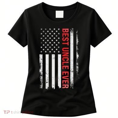 Best Uncle Ever Usa Flag Funny Uncle Women's T-Shirt