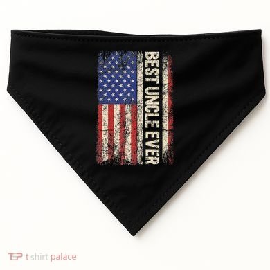 Best Uncle Ever Us American Flag For Uncle USA-Made Doggie Bandana