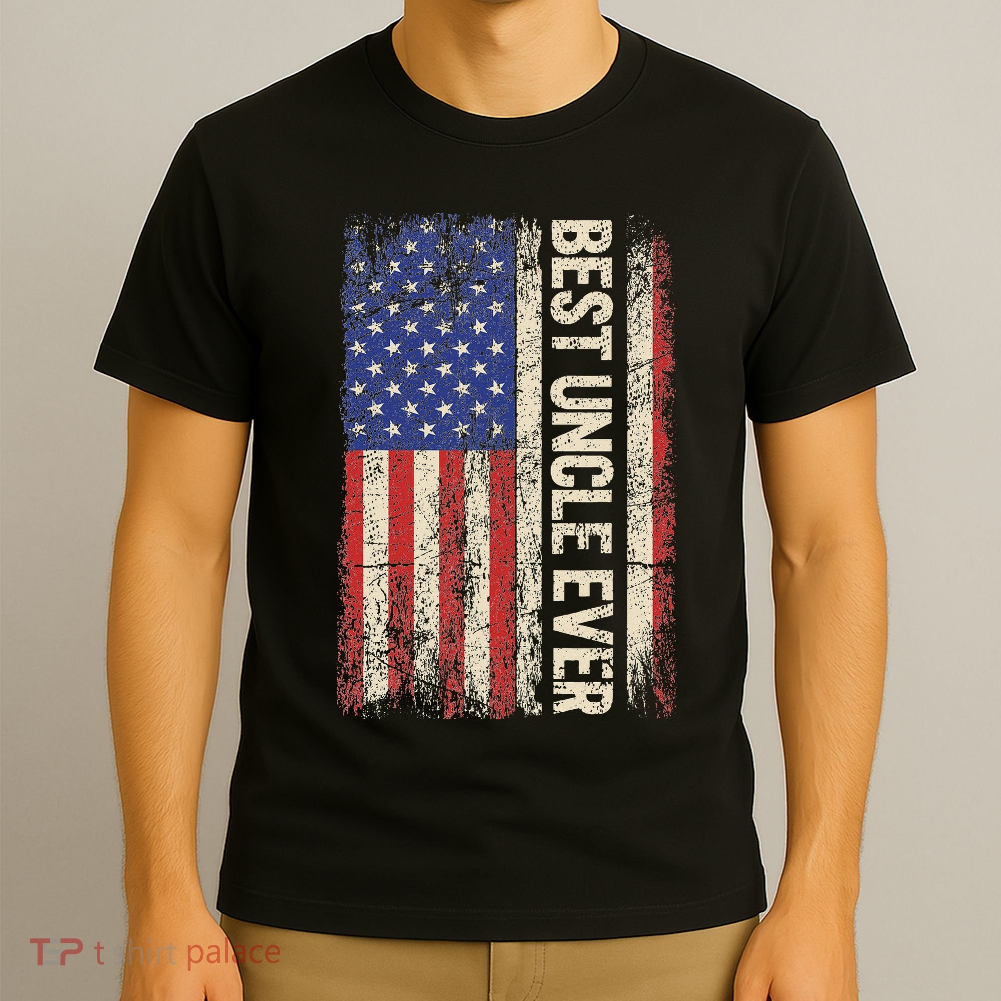 Best Uncle Ever Us American Flag For Uncle T-Shirt