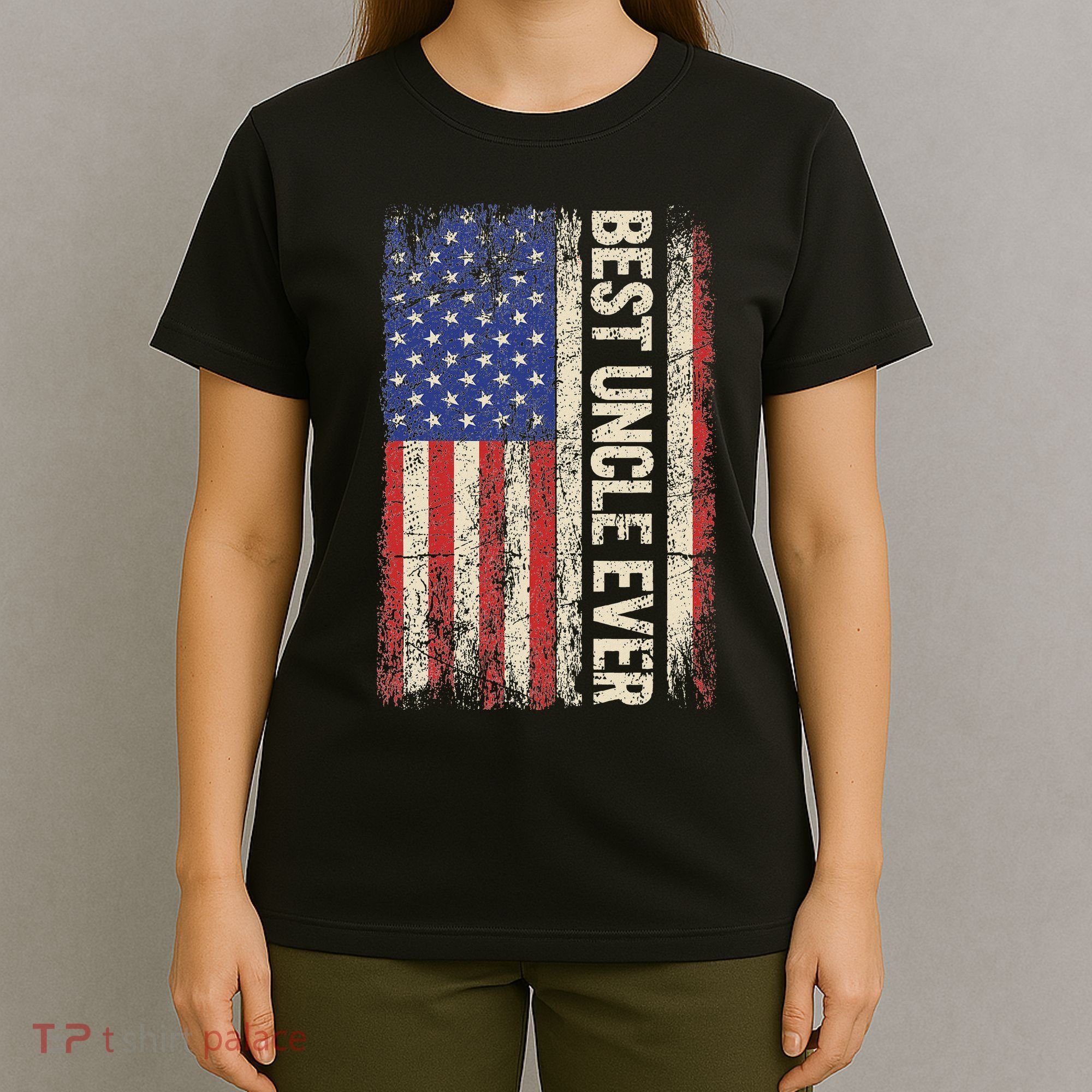 Best Uncle Ever Us American Flag For Uncle T-Shirt
