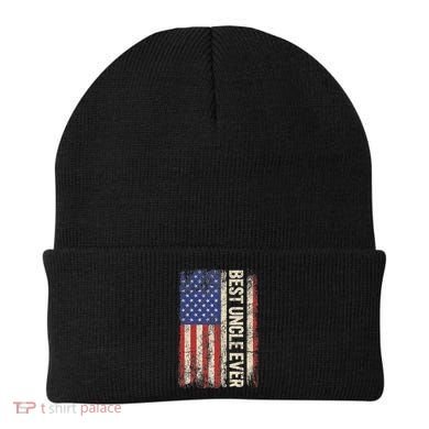 Best Uncle Ever Us American Flag For Uncle Beanie