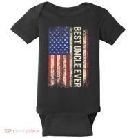 Best Uncle Ever Us American Flag For Uncle Baby Bodysuit thumb 0