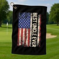 Best Uncle Ever Us American Flag For Uncle Golf Towel thumb 1