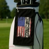 Best Uncle Ever Us American Flag For Uncle Golf Towel thumb 2
