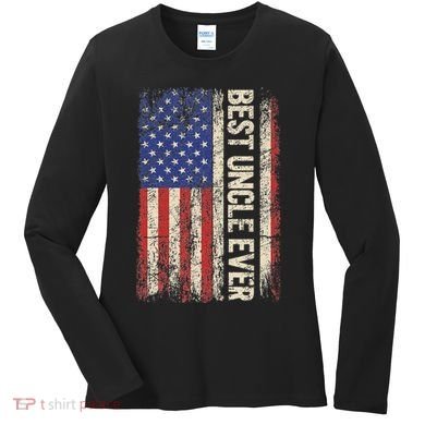 Best Uncle Ever Us American Flag For Uncle Women's Long Sleeve Shirt