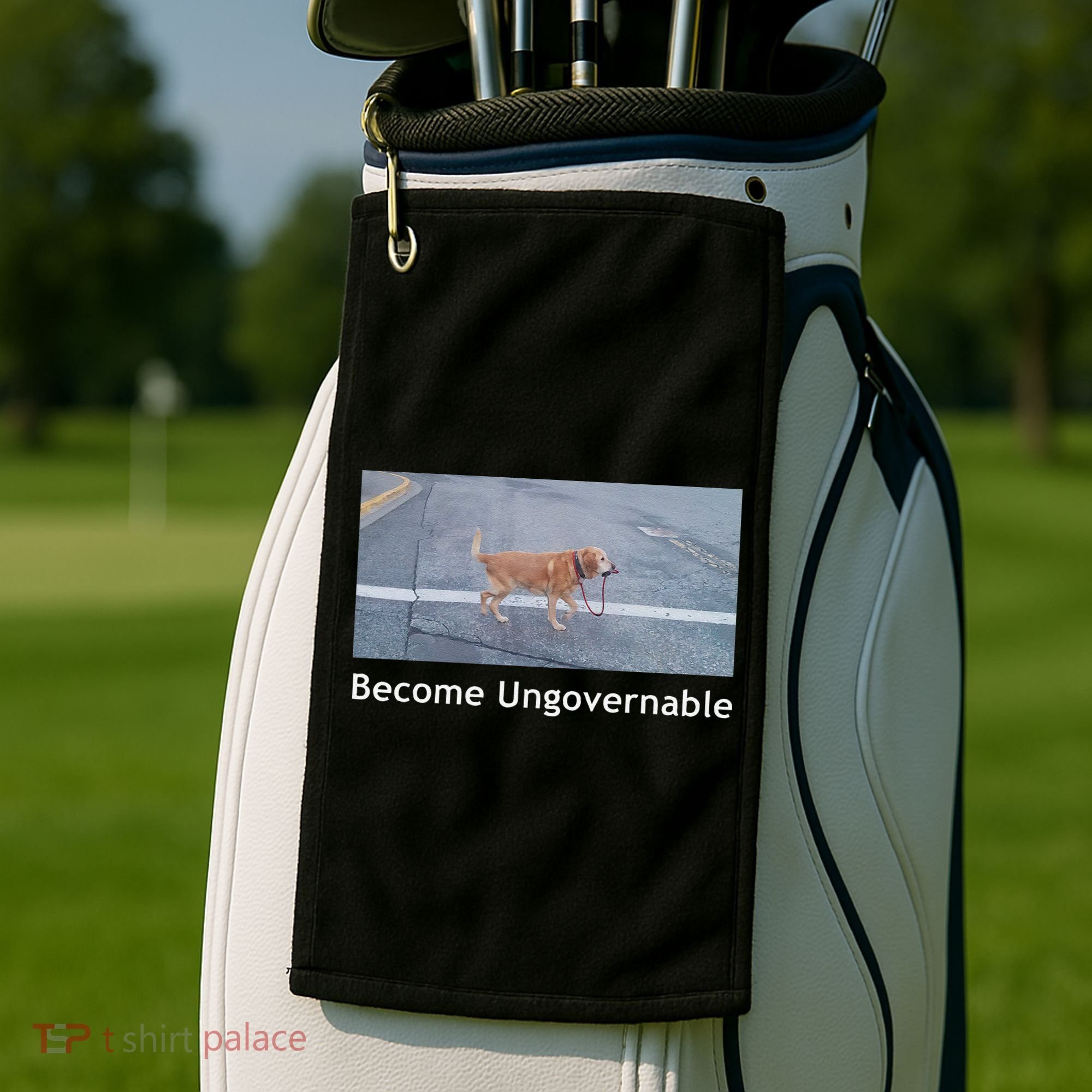 Become Ungovernable Funny Dog Meme Golf Towel
