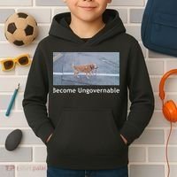 Become Ungovernable Funny Dog Meme Kids Hoodie thumb 2