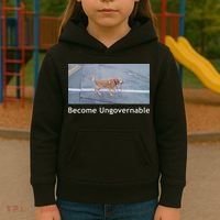 Become Ungovernable Funny Dog Meme Kids Hoodie thumb 3
