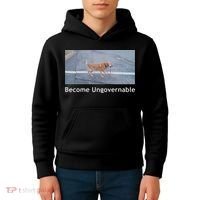 Become Ungovernable Funny Dog Meme Kids Hoodie thumb 4