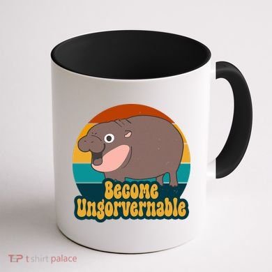 Become Ungovernable Funny Hippo Coffee Mug back
