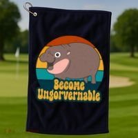 Become Ungovernable Funny Hippo Golf Towel thumb 1