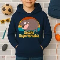 Become Ungovernable Funny Hippo Kids Hoodie thumb 2