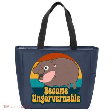 Become Ungovernable Funny Hippo Tote Bag