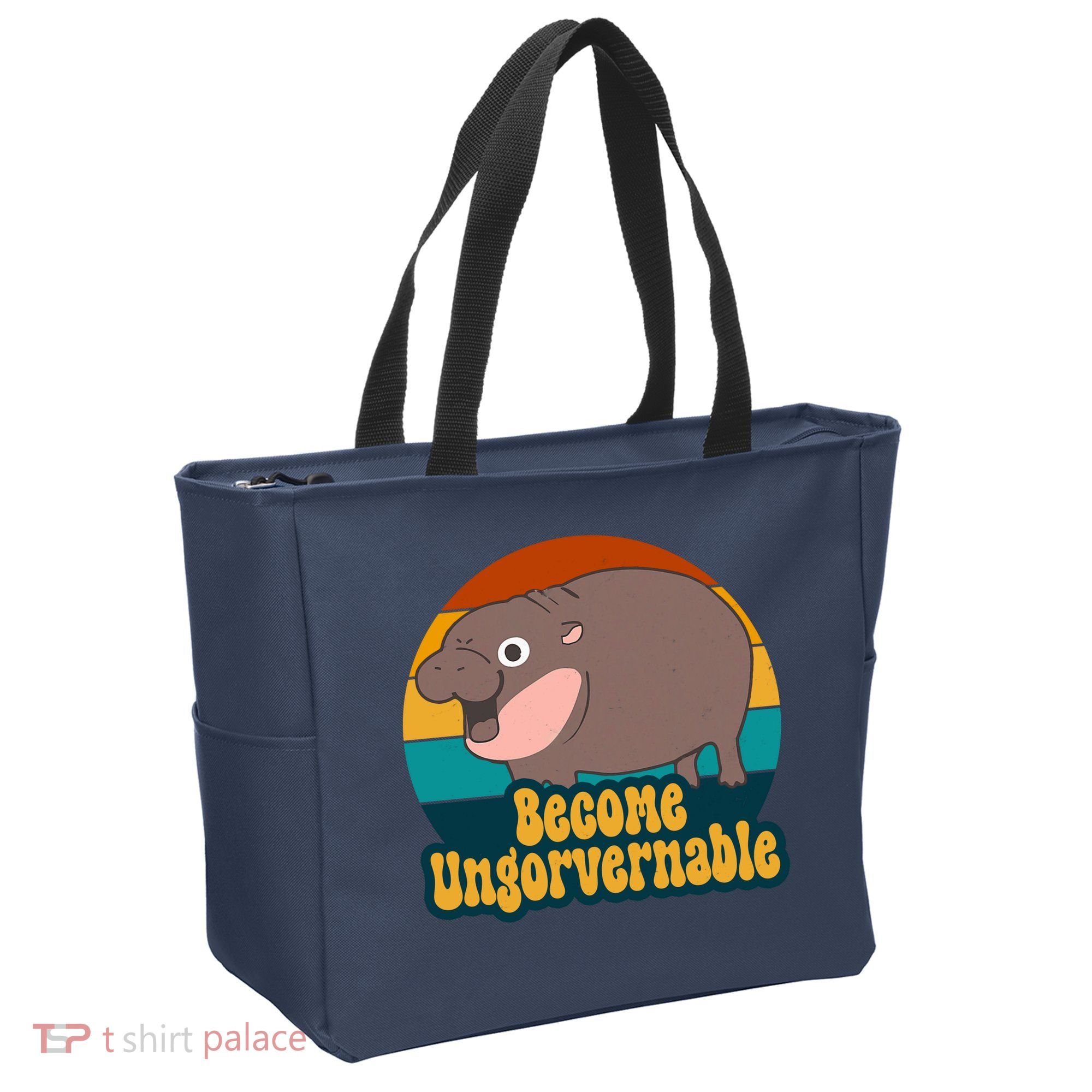 Become Ungovernable Funny Hippo Tote Bag