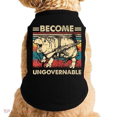 Become Ungovernable Funny Moodeng Cute Baby Hippo Meme Doggie Tank