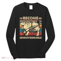 Become Ungovernable Funny Moodeng Cute Baby Hippo Meme Long Sleeve Shirt thumb 0