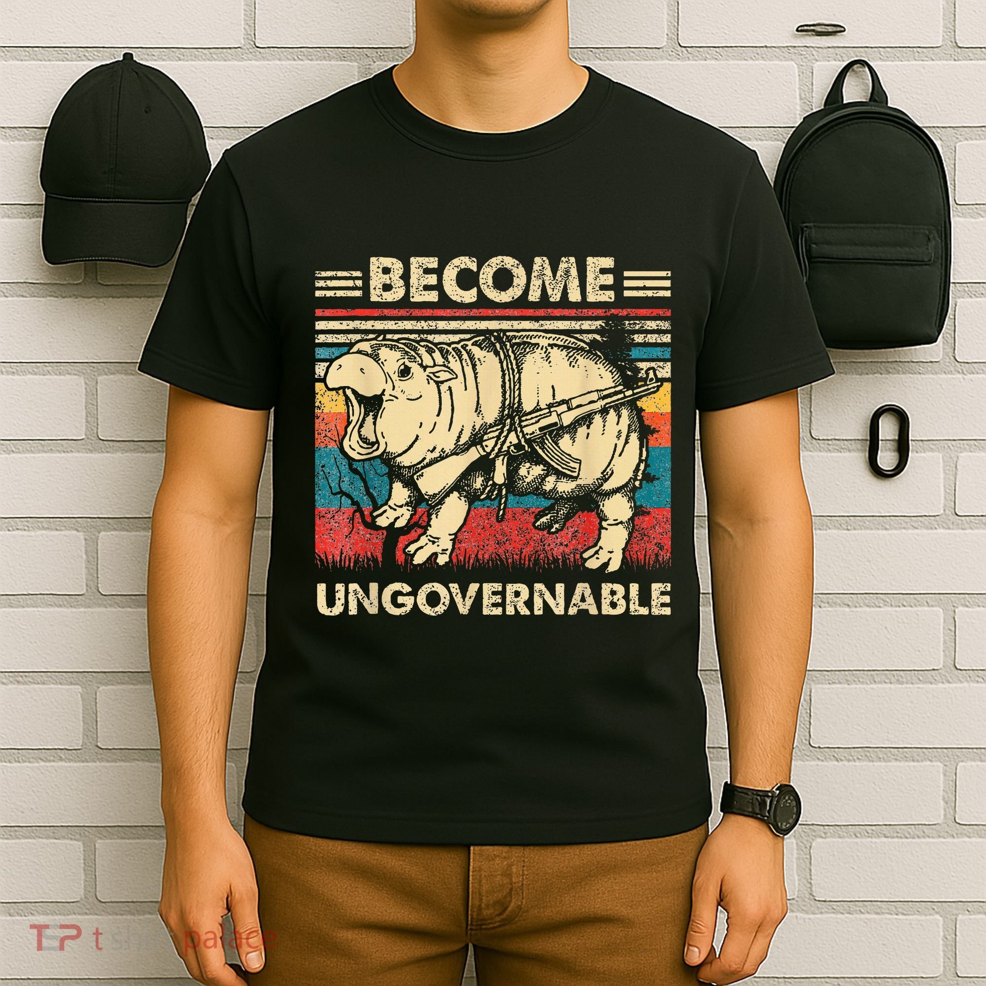 Become Ungovernable Funny Moodeng Cute Baby Hippo Meme T-Shirt