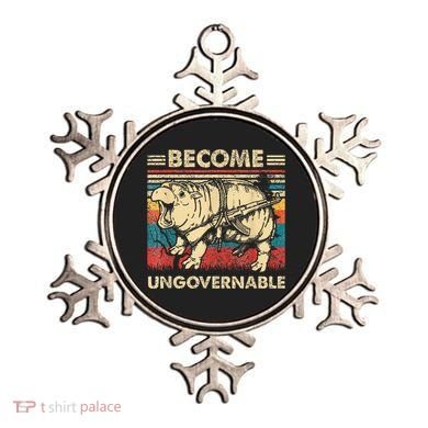 Become Ungovernable Funny Moodeng Cute Baby Hippo Meme Ornament