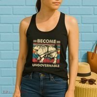 Become Ungovernable Funny Moodeng Cute Baby Hippo Meme Women's Tank Top thumb 2