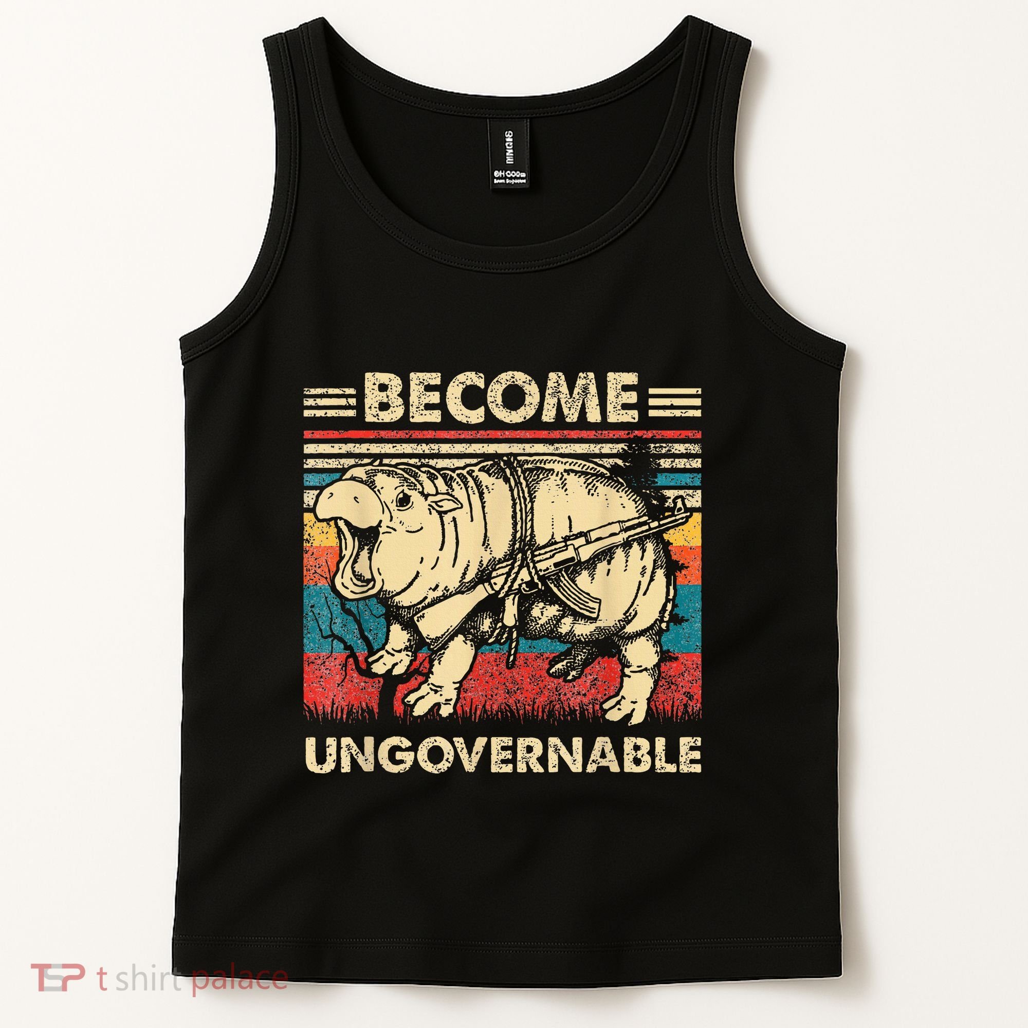 Become Ungovernable Funny Moodeng Cute Baby Hippo Meme Tank Top