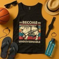 Become Ungovernable Funny Moodeng Cute Baby Hippo Meme Tank Top thumb 4