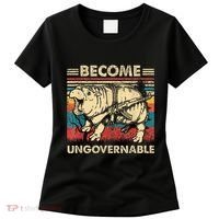 Become Ungovernable Funny Moodeng Cute Baby Hippo Meme Women's T-Shirt thumb 0