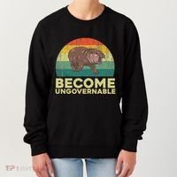 Become Ungovernable Funny Baby Hippo Moo Deng Funny Saying Women's Sweatshirt thumb 0