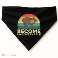 Become Ungovernable Funny Baby Hippo Moo Deng Funny Saying USA-Made Doggie Bandana thumb 0
