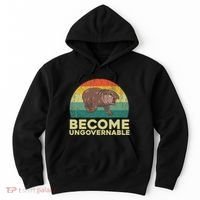 Become Ungovernable Funny Baby Hippo Moo Deng Funny Saying Hoodie thumb 0