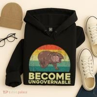 Become Ungovernable Funny Baby Hippo Moo Deng Funny Saying Hoodie thumb 4