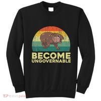 Become Ungovernable Funny Baby Hippo Moo Deng Funny Saying Sweatshirt thumb 0