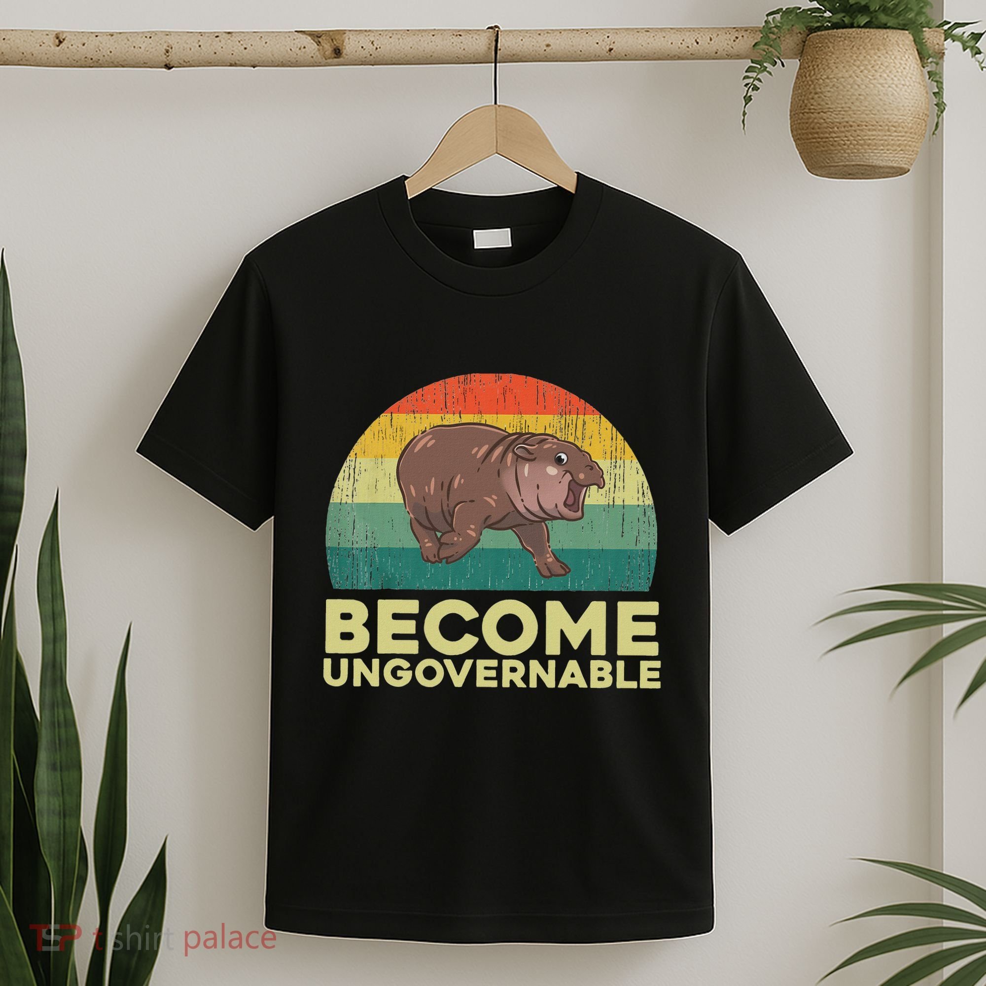 Become Ungovernable Funny Baby Hippo Moo Deng Funny Saying T-Shirt