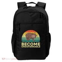 Become Ungovernable Funny Baby Hippo Moo Deng Funny Saying Backpack thumb 0