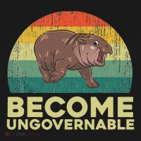 Become Ungovernable Funny Baby Hippo Moo Deng Funny Saying Women's Hoodie thumb 2
