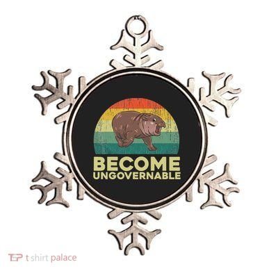 Become Ungovernable Funny Baby Hippo Moo Deng Funny Saying Ornament