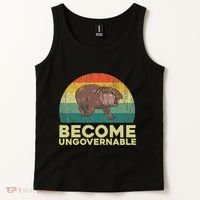 Become Ungovernable Funny Baby Hippo Moo Deng Funny Saying Tank Top thumb 2