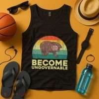 Become Ungovernable Funny Baby Hippo Moo Deng Funny Saying Tank Top thumb 4