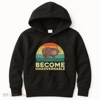 Become Ungovernable Funny Baby Hippo Moo Deng Funny Saying Kids Hoodie thumb 0