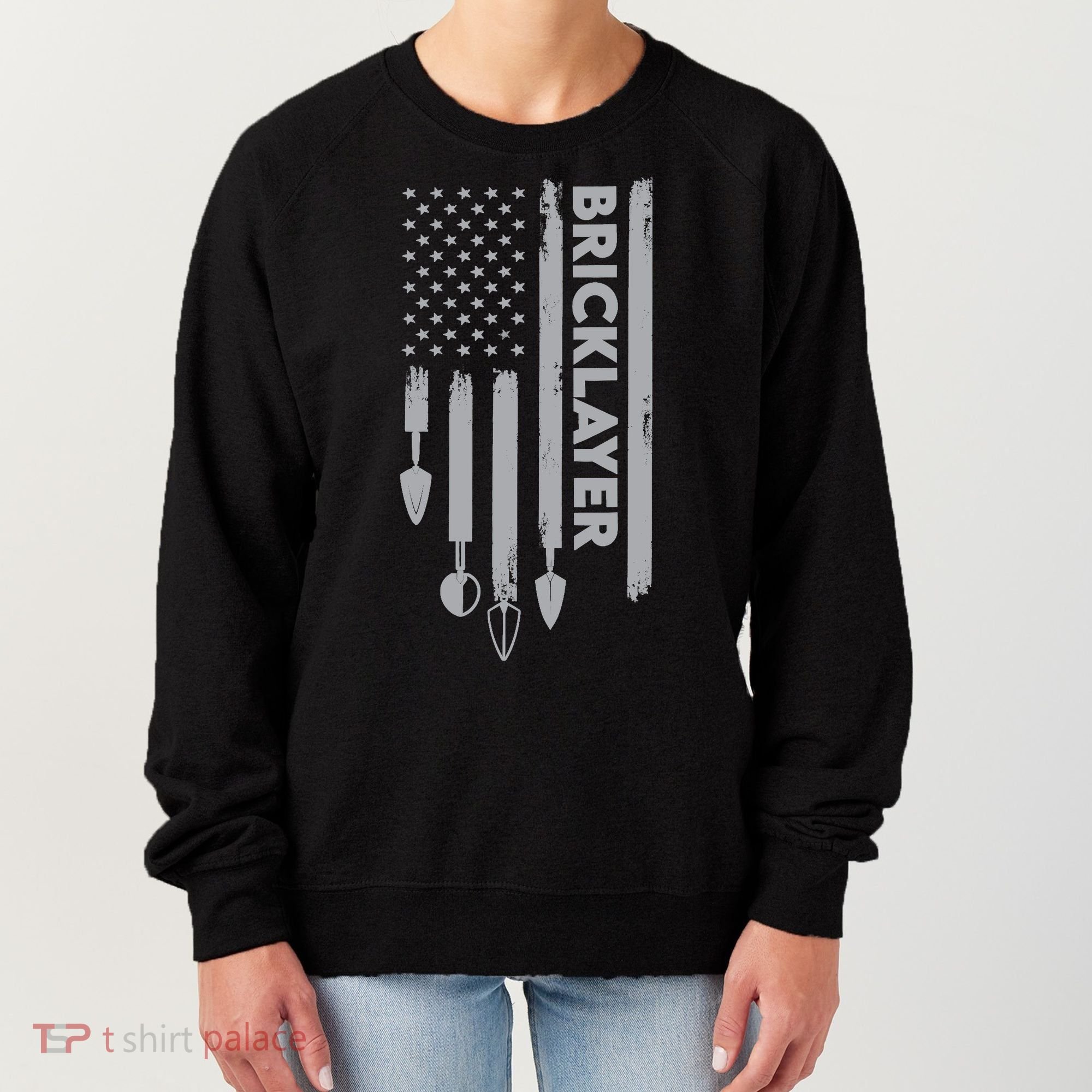 Bricklayer USA Flag America Brick Masonry Women's Sweatshirt