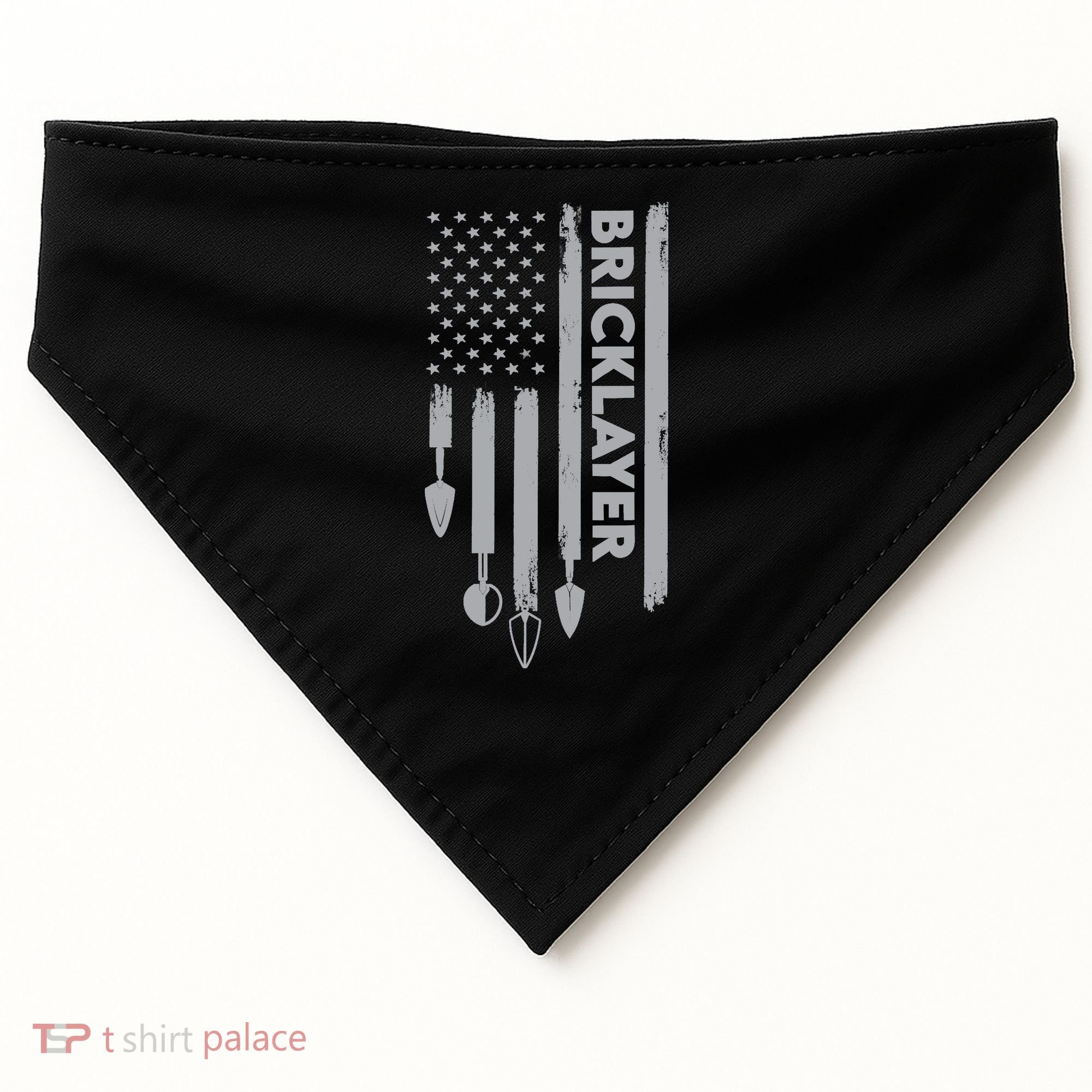 Bricklayer USA Flag America Brick Masonry USA-Made Doggie Bandana