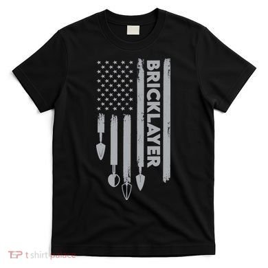 Bricklayer USA Flag America Brick Masonry T-Shirt